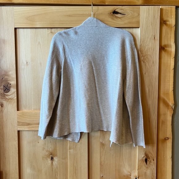 EILEEN FISHER Peruvian Organic-Cotton Cardigan, Size L, Oatmeal - Picture 3 of 7